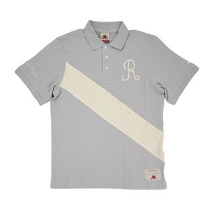 Robe‎ di Kappa Polo Shirt Mens Medium Gray Colorblock Logo Patch NWT Preppy